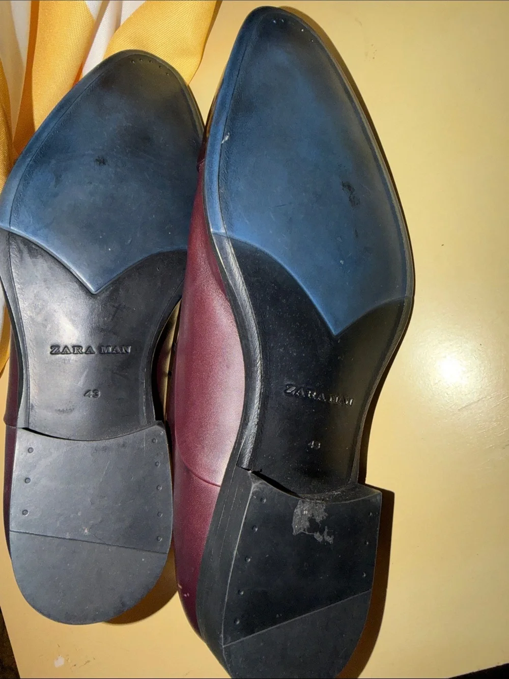 Zara Man 9.5 Burgundy Leather Dressy Shoes
